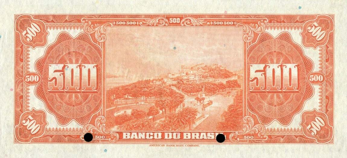 Back of Brazil p122As: 500 Mil Reis from 1923