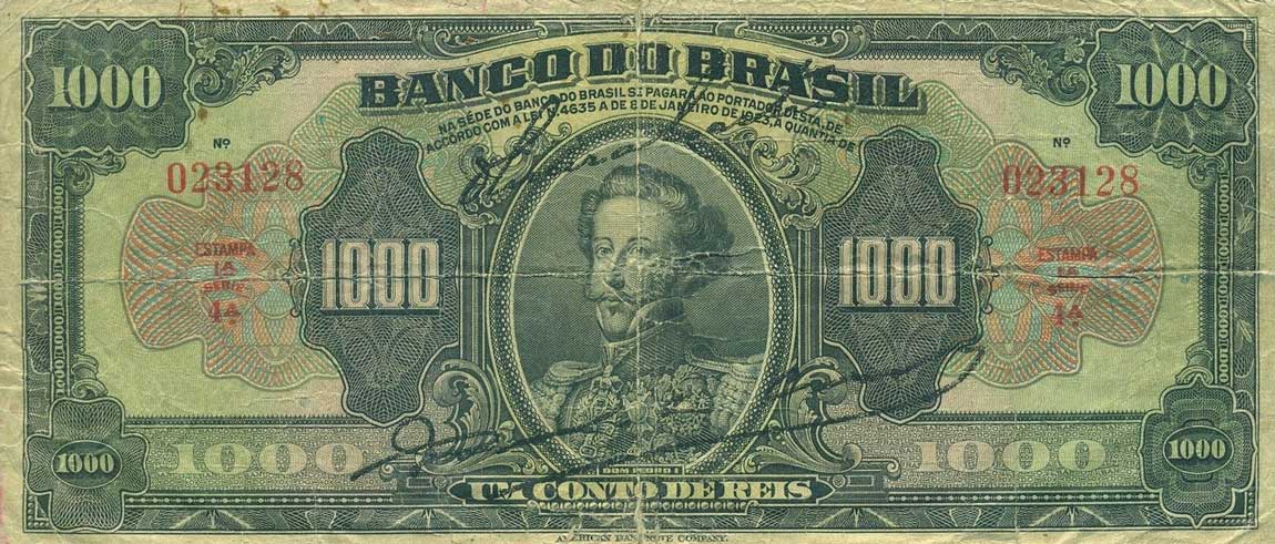 Front of Brazil p123a: 1000 Mil Reis from 1923