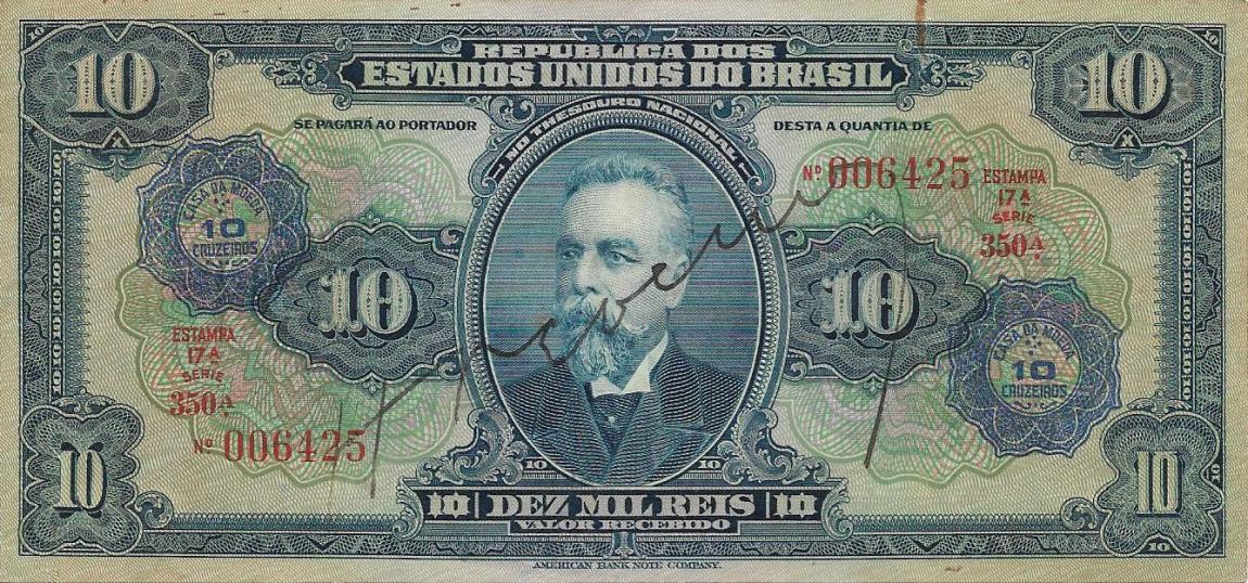 Front of Brazil p126: 10 Cruzeiros from 1942