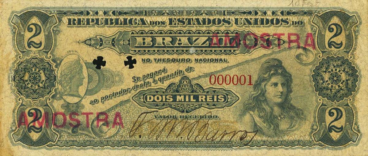 Front of Brazil p12s: 2 Mil Reis from 1902