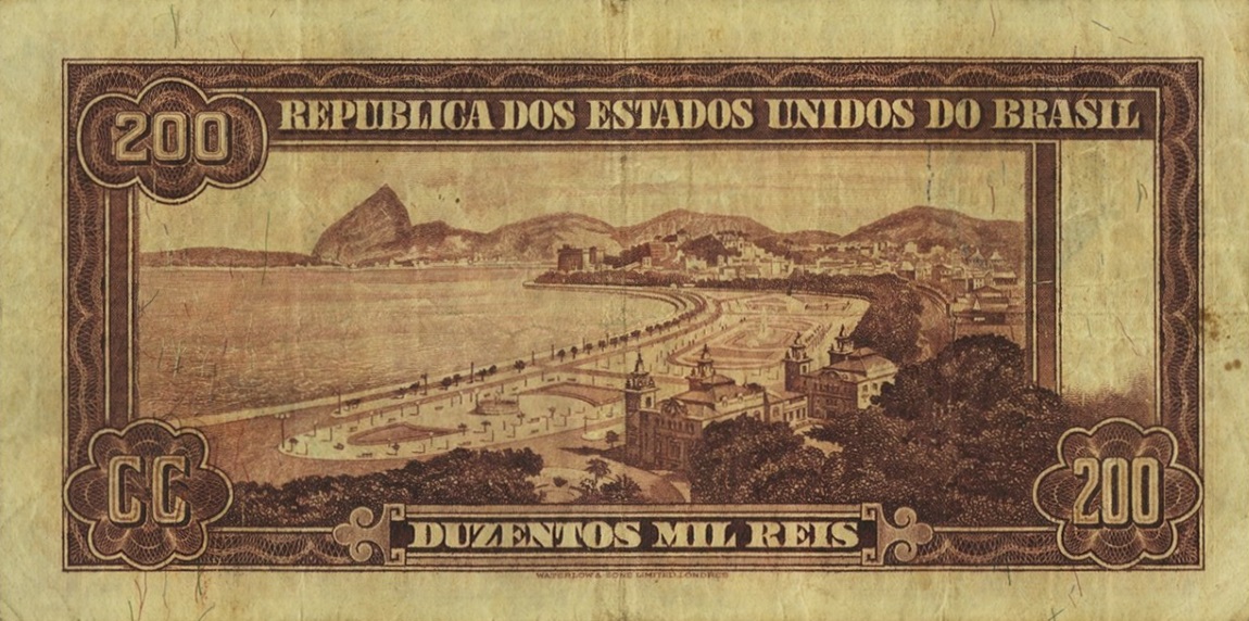 Back of Brazil p130A: 200 Cruzeiros from 1942