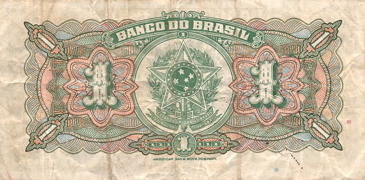 Back of Brazil p131A: 1 Mil Reis from 1944