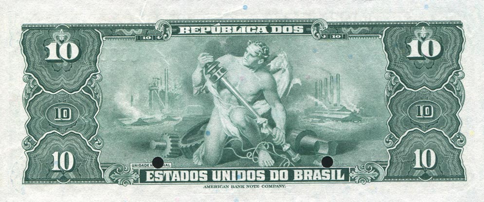 Back of Brazil p135s: 10 Cruzeiros from 1943