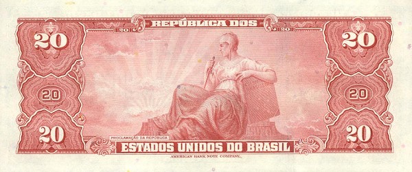 Back of Brazil p136a: 20 Cruzeiros from 1943