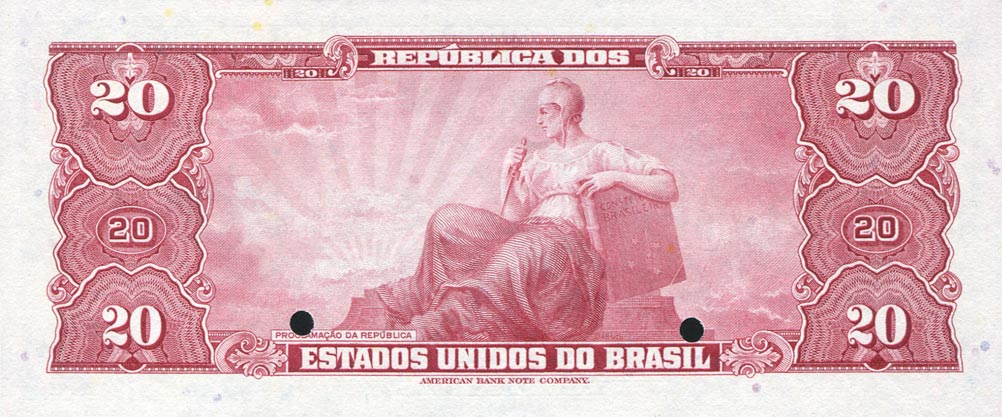 Back of Brazil p136s: 20 Cruzeiros from 1943