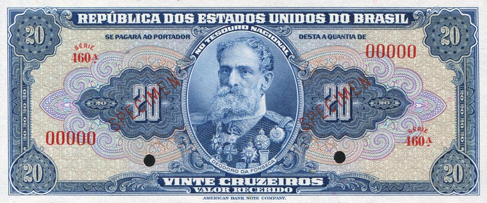 Front of Brazil p136s: 20 Cruzeiros from 1943