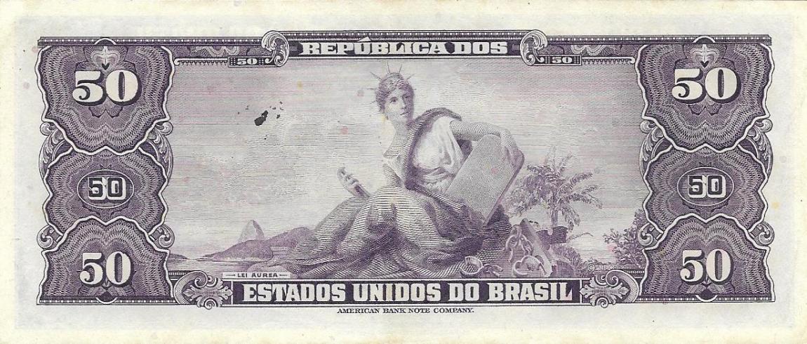 Back of Brazil p137a: 50 Cruzeiros from 1943