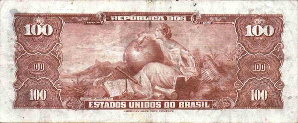 Back of Brazil p138a: 100 Cruzeiros from 1943