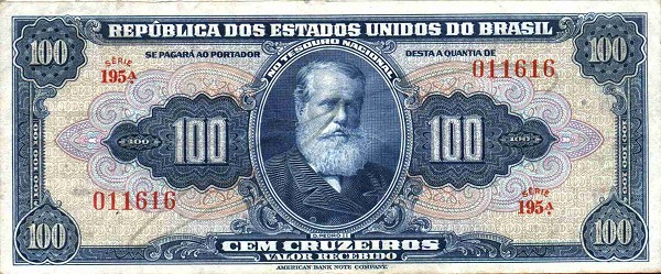 Front of Brazil p138a: 100 Cruzeiros from 1943