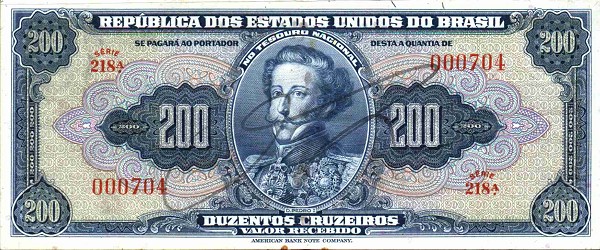 Front of Brazil p139a: 200 Cruzeiros from 1943