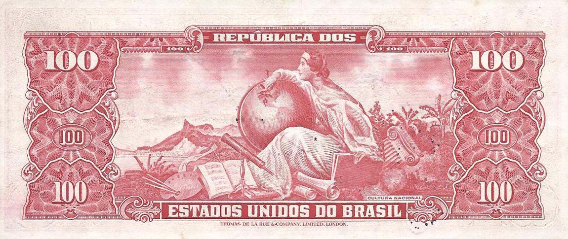 Back of Brazil p146a: 100 Cruzeiros from 1949