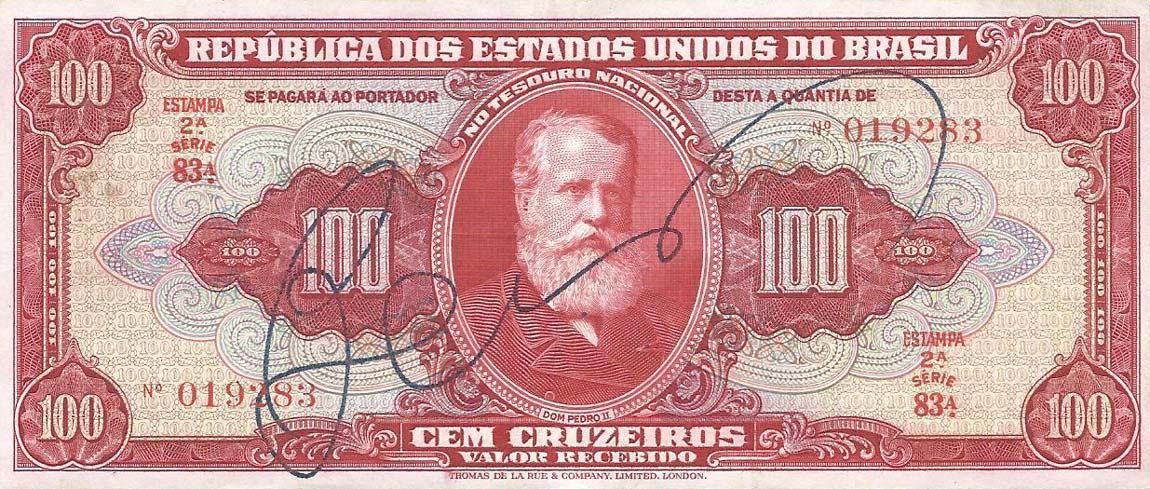 Front of Brazil p146a: 100 Cruzeiros from 1949