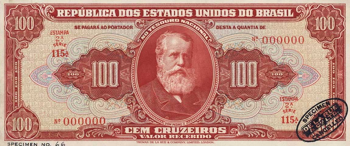 Front of Brazil p146s: 100 Cruzeiros from 1949