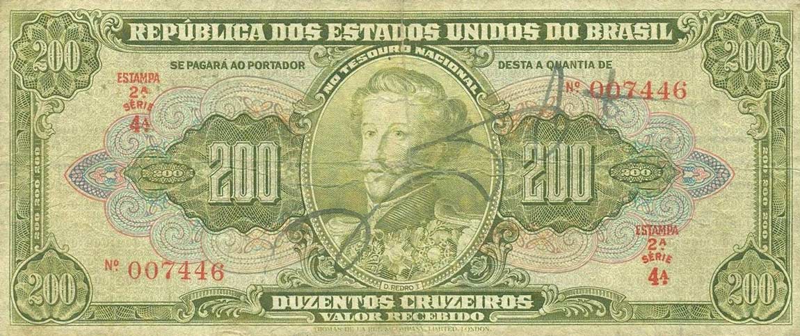 Front of Brazil p147a: 200 Cruzeiros from 1949