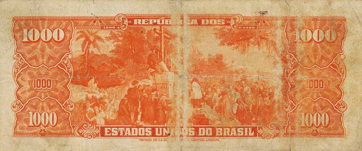 Back of Brazil p149a: 1000 Cruzeiros from 1949