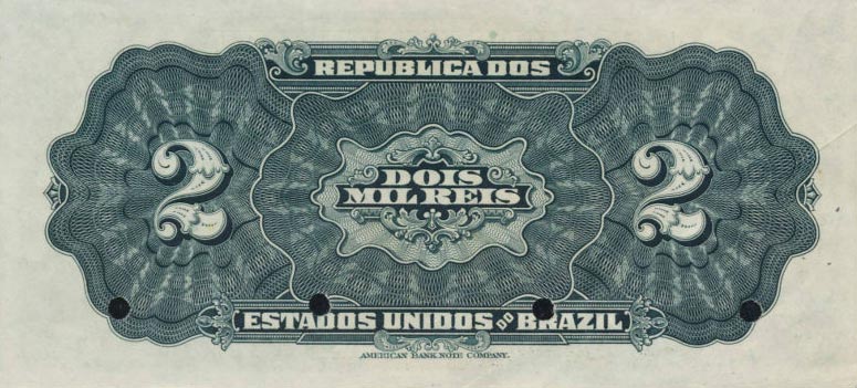 Back of Brazil p14s: 2 Mil Reis from 1919