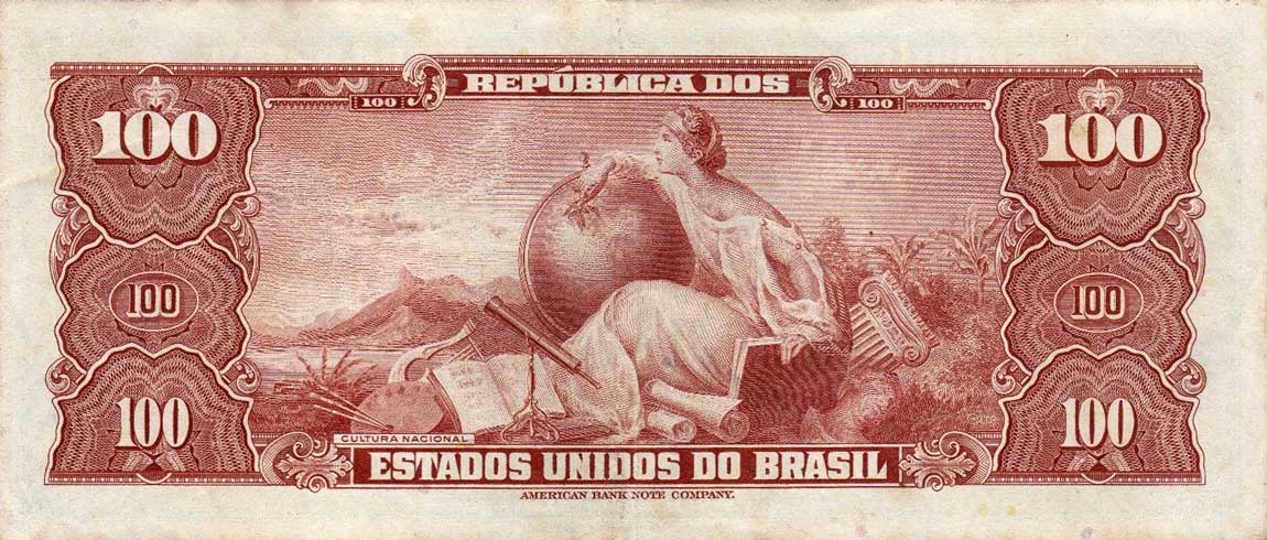 Back of Brazil p153c: 100 Cruzeiros from 1955