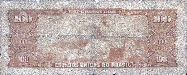 Back of Brazil p153d: 100 Cruzeiros from 1955