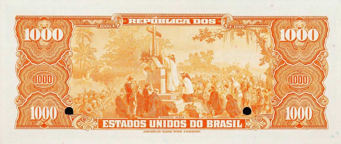 Back of Brazil p156s2: 1000 Cruzeiros from 1953