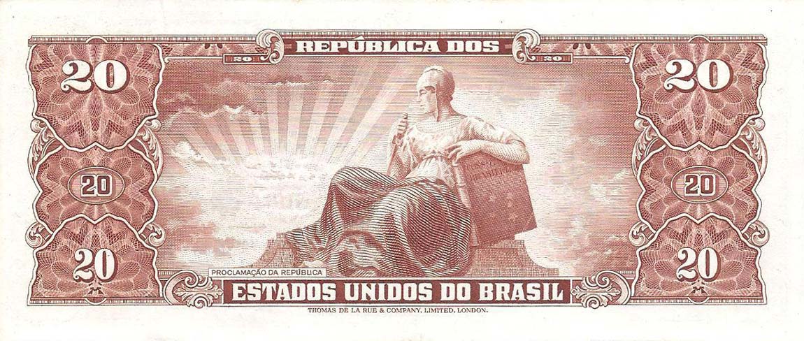 Back of Brazil p160a: 20 Cruzeiros from 1955