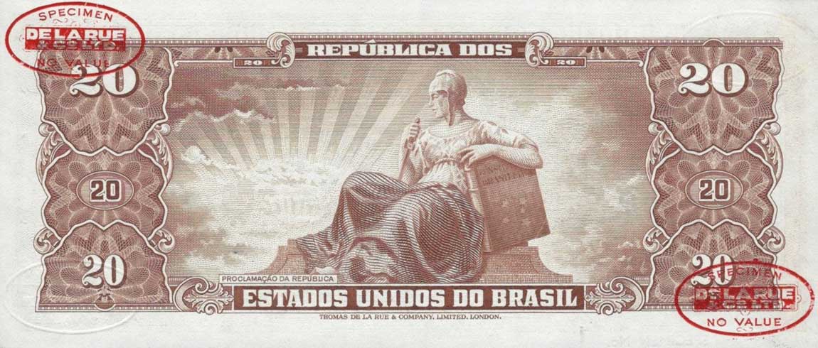 Back of Brazil p160s: 20 Cruzeiros from 1955