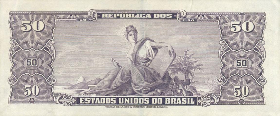 Back of Brazil p161a: 50 Cruzeiros from 1954