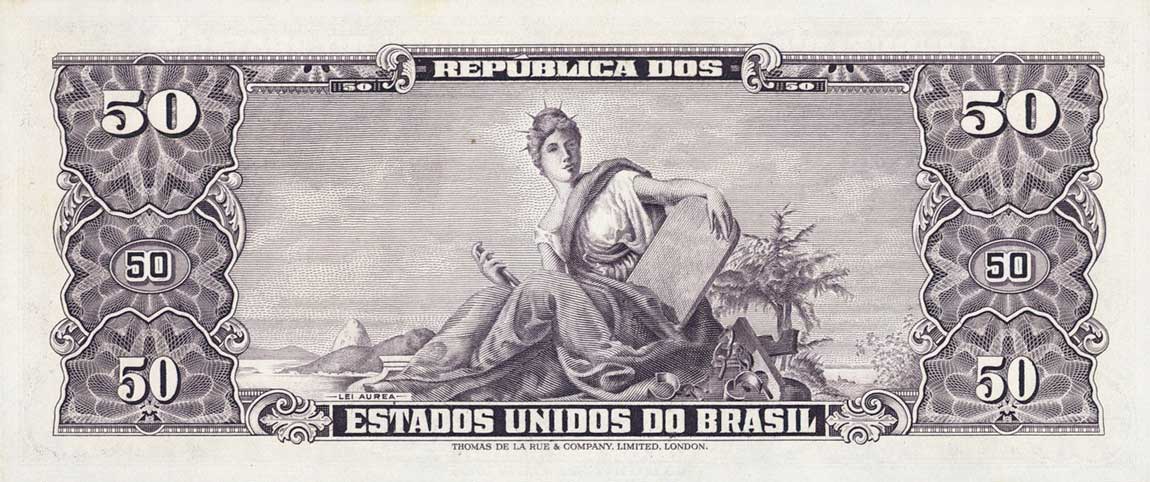 Back of Brazil p161b: 50 Cruzeiros from 1954