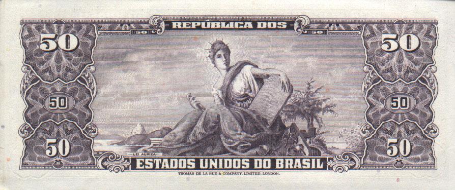 Back of Brazil p161c: 50 Cruzeiros from 1954