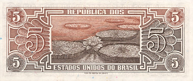 Back of Brazil p166b: 5 Cruzeiros from 1961
