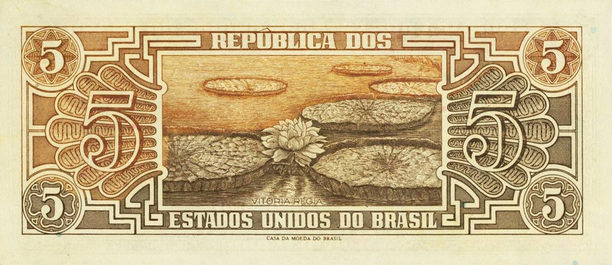 Back of Brazil p166s: 5 Cruzeiros from 1961