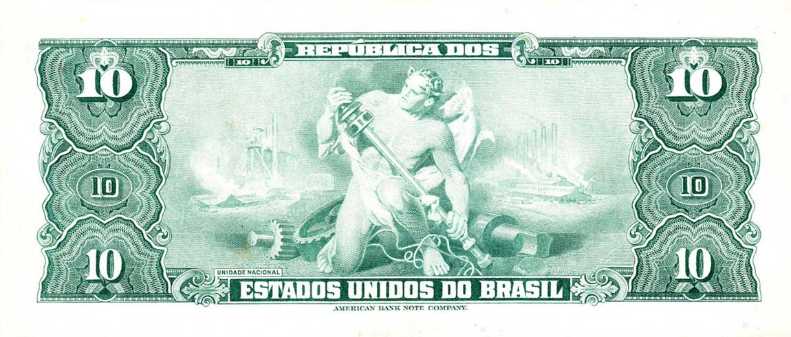 Back of Brazil p167a: 10 Cruzeiros from 1961