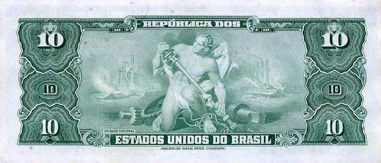 Back of Brazil p167b: 10 Cruzeiros from 1963