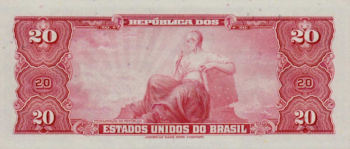 Back of Brazil p168a: 20 Cruzeiros from 1961