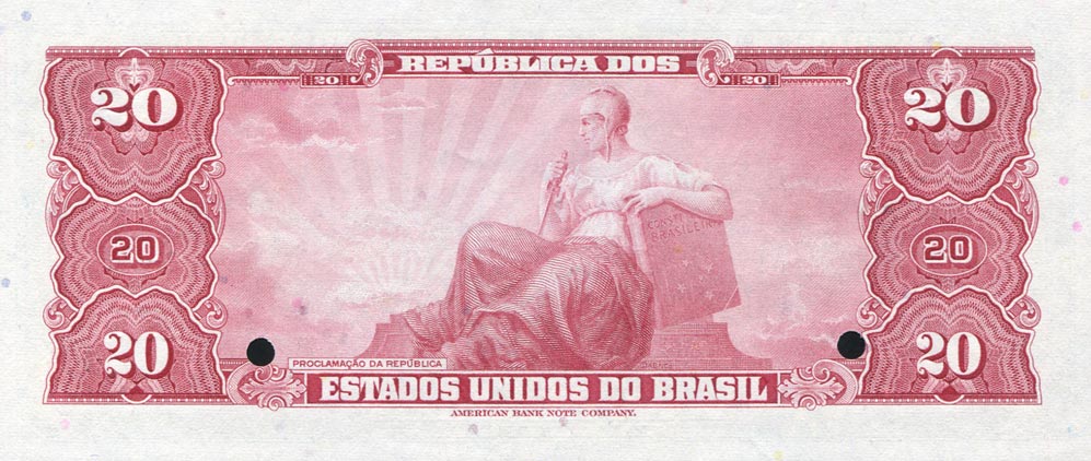 Back of Brazil p168s: 20 Cruzeiros from 1961