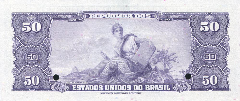 Back of Brazil p169s: 50 Cruzeiros from 1961