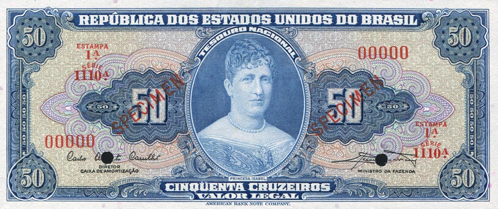 Front of Brazil p169s: 50 Cruzeiros from 1961