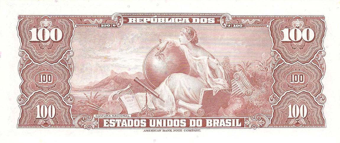Back of Brazil p170c: 100 Cruzeiros from 1964