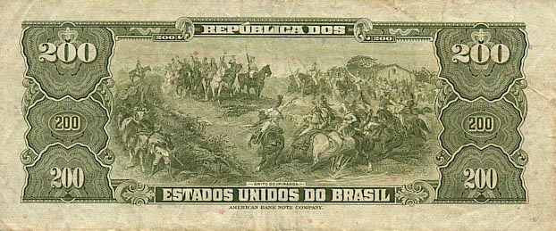Back of Brazil p171b: 200 Cruzeiros from 1964