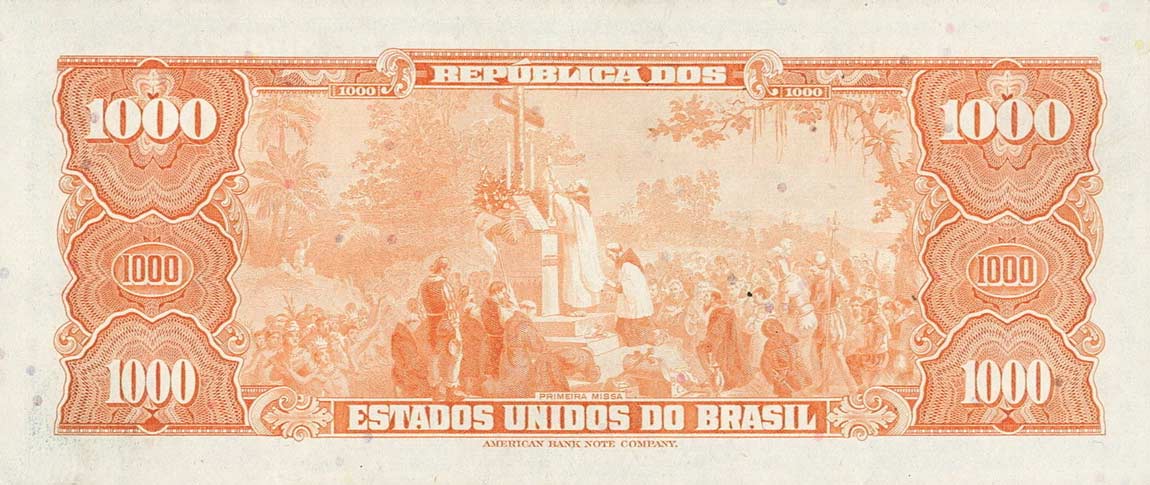 Back of Brazil p173c: 1000 Cruzeiros from 1963