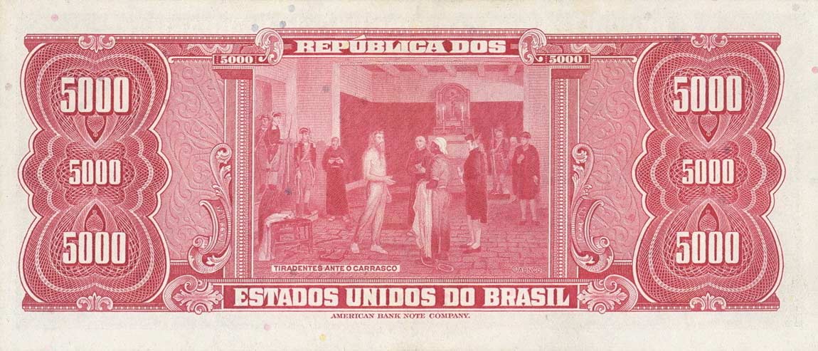 Back of Brazil p174a: 5000 Cruzeiros from 1963