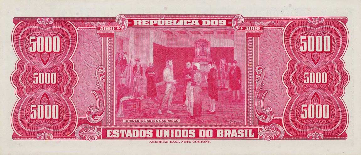 Back of Brazil p174c: 5000 Cruzeiros from 1965