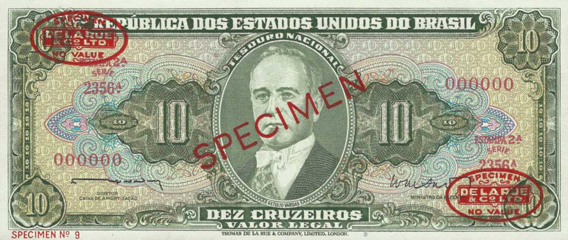 Front of Brazil p177s: 10 Cruzeiros from 1962