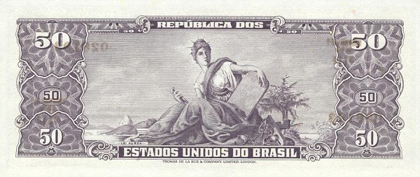 Back of Brazil p179: 50 Cruzeiros from 1963