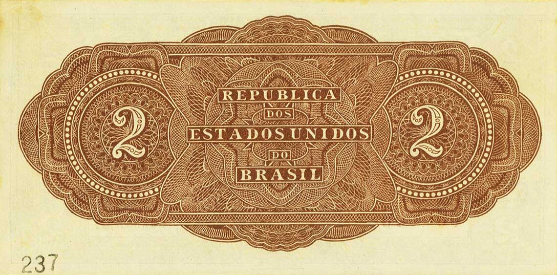 Back of Brazil p17s: 2 Mil Reis from 1923