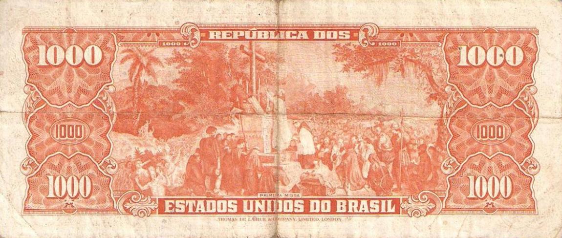 Back of Brazil p181a: 1000 Cruzeiros from 1963