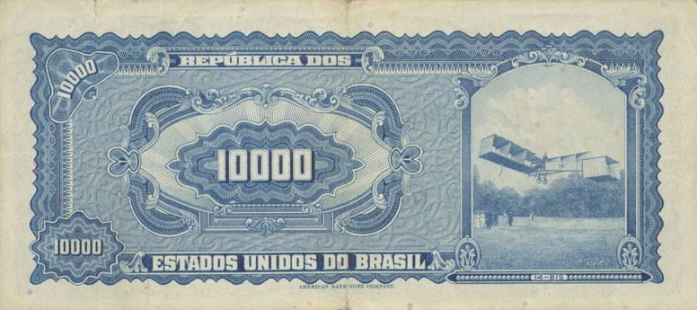 Back of Brazil p182Bb: 10000 Cruzeiros from 1966