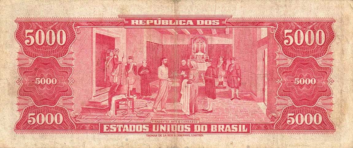 Back of Brazil p182a: 5000 Cruzeiros from 1963