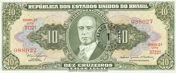 Front of Brazil p183b: 1 Centavo from 1967