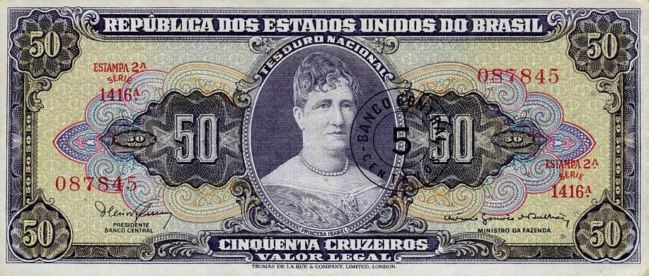 Front of Brazil p184b: 5 Centavos from 1966