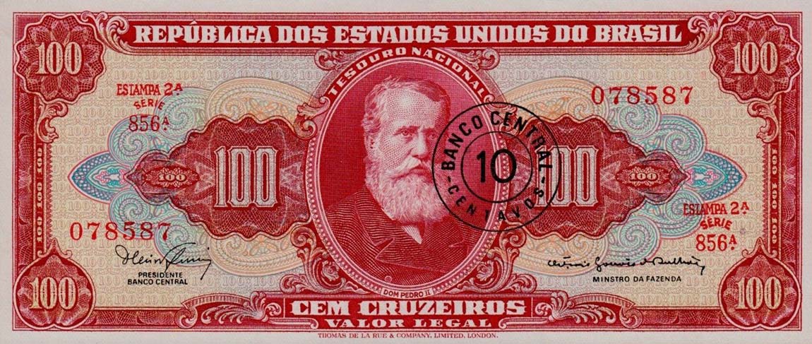 Front of Brazil p185a: 10 Centavos from 1966